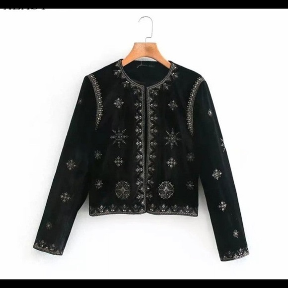 Sweaters - Sequins velvet cardigan